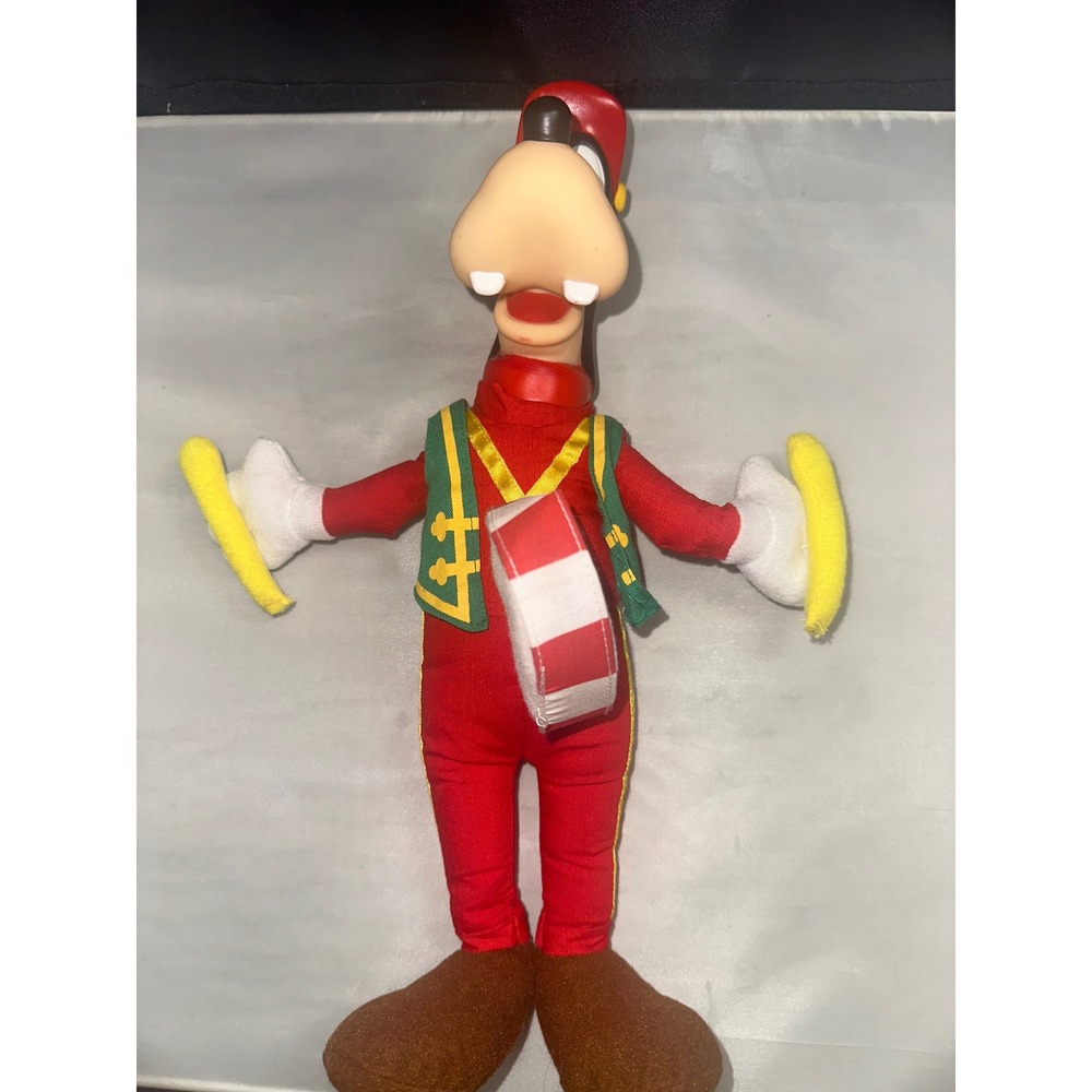 Disney Goofy Marching Band Leader Plush Vinyl Head 12 Inch Figure Creata Red
